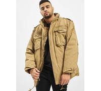 lässige Brandit Herren Jacke Reißverschluss Taschen Beige XL