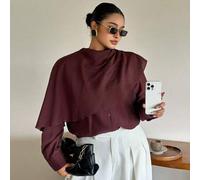 Lässige Business Lässig professionelle Arbeitskleidung Schal Kragen Chiffon Bluse Langarm Hemd für Bankett und Hochzeit Herbst