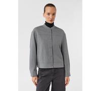 Lässige College-Jacke aus weichem Flanell grau 38