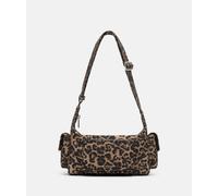 Lässige Crossbody-Bag aus Nylon mit Leo-Muster beige