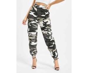 lässige DEF Damen Jeans Reißverschluss Taschen mit Baumwolle Camouflage M