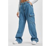 lässige DEF Damen Jeans Taschen mit Baumwolle Blau L