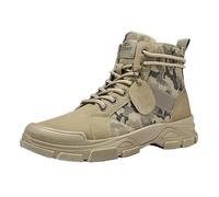 Lässige Herren-Stiefel, hohe Stiefel, Schnürschuh, Camouflage, für den täglichen Spaziergang, khaki, 40 2/3 EU