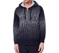 Lässige Herren Strick-Jacke mit Kapuze und Farbverlauf strukturierter Hoodie Cardigan 13390 Marine 2XL