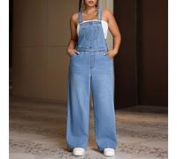 Lässige Loose-Fit Denim Latzhose in großen Größen für Frühling und Sommer