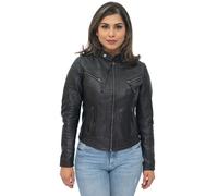 Lässige Slim-Fit-Bikerjacke aus Leder für Damen - Tulsa EU 38 / UK 10