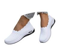 Lässige Slip-On-Sneaker für Damen mit atmungsaktivem Mesh runder Zehenpartie ultraleichte Freizeitschuhe für Spaziergänge sommerlicher Stil vielseitig kombinierbar mit lässiger Hose ideal für den