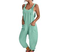 Lässige Stretch Latzhose Für Damen Ärmelloser Overall Mit Tasche Hosenanzüge Dungaree Lang Playsuits Lose Y2k Comfy Jumpsuit Damen Elegant Sommer Overall Damen Leicht