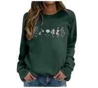 Lässige Sweatshirt-Variante für Alltag Komfortabler Pullover mit Aufdruck klassischer Rundhalsausschnitt langärmlig Legerer Stil vielseitig verwendbar (Dark Green, XXL)