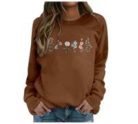 Lässige Sweatshirt-Variante für Alltag Komfortabler Pullover mit Aufdruck klassischer Rundhalsausschnitt langärmlig Legerer Stil vielseitig verwendbar (Brown, XXL)