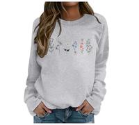 Lässige Sweatshirt-Variante für Alltag Komfortabler Pullover mit Aufdruck klassischer Rundhalsausschnitt langärmlig Legerer Stil vielseitig verwendbar (Light Gray, XXL)