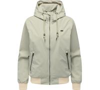 Outdoorjacke RAGWEAR "Nuggeta Summer YOUMODO", Damen, Gr. XS (34), beige (graugrün), Obermaterial: 100% Polyester. Innenfutter: 100% Polyester, lässig geschnitten hüftlang, hoch geschlossener Ausschni