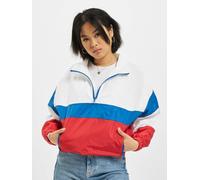 lässige Urban Classics Damen Jacke Reißverschluss Taschen 106 g/m² Weiß/Blau/Rot XS