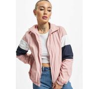 lässige Urban Classics Damen Jacke Reißverschluss Taschen 97 g/m² Rosa/Weiß/Blau S