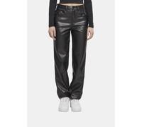 lässige Urban Classics Damen Jeans Straight Fit Reißverschluss Taschen Schwarz 27