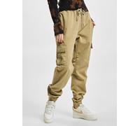 Urban Classics Damen Jogginghose High-Waist Cargo Comfort Baumwolle/Elasthan Beige Größe M
