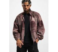 lässige Urban Classics Herren Übergangs-Jacke mit Stehkragen und Allover-Print Freizeit-Jacke 78 g/m² Bordeaux-Rot XL