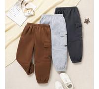 Lässige, wärmende Jogginghose für Tween Jungen, einfarbig, mit elastischem Bund, Herbst/Winter