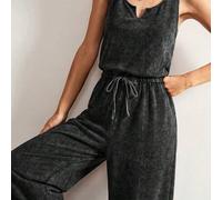 Lässiger einfarbiger gestrickter gewaschener Damen-Jumpsuit