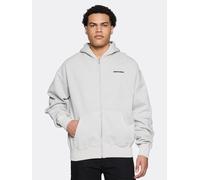 lässiger PEGADOR Herren Hoodie Reißverschluss Oversize mit Baumwolle Grau S