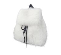 Lässiger Plüsch Rucksack mit Kordelzug für Damen und Mädchen, Winter Soft Fuzzy Styles, kleine Umhängetasche mit Klappenbezügen, lässiger Tagesrucksack für Damen