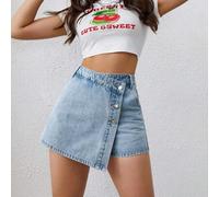 Lässiger Sommer Wickel Mini Rock aus Denim