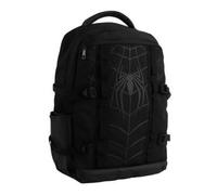 Lässiger Spider-Man-Technik-Rucksack, Einheitsgröße, offizielles Marvel-Lizenzprodukt, Schwarz mit tonalem Spinnen-Logo, Seitentaschen, verstellbaren Trägern und Tragegriff oben, für den täglichen