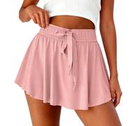 Lässiger Tennisrock mit Taille für Damen, Shorts mit lockerer Passform, hoch für Leinen zum Anziehen mit Kordelzug, elastisch, Strandurlaub für Reisen für Herren, Mischgewebe, Viskose, leicht, weich
