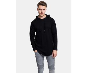 lässiger Urban Classics Herren Hoodie Kordelzug Rippstrick 230 g/m² mit Baumwolle Schwarz L