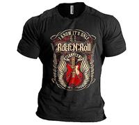 Lässiges Baumwoll-T-Shirt für Herren mit grafischem Rundhalsausschnitt und kurzen Ärmeln Mensch (L,1-Schwarz)