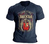 Lässiges Baumwoll-T-Shirt für Herren mit grafischem Rundhalsausschnitt und kurzen Ärmeln Mensch (XXL,1-Blau)