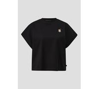 Lässiges Baumwollshirt mit Kleiner Stickerei schwarz XS