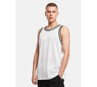 lässiges Build Your Brand Herren T-Shirt Rippbündchen Mesh 130 g/m² Weiß/Schwarz 3XL