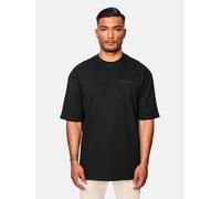 T-Shirt DROPSIZE "Dropsize Herren Heavy Oversize Embo T-Shirt", Damen, Gr. S, schwarz, 100% Baumwolle, bedruckt, oversize, Rundhals, Shirts T-Shirt (75607063-S) schwarz