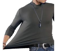 Lässiges Herren-T-Shirt mit langen Ärmeln und Thermo-Design für warme Kleidung (2XL Dunkelgrau)