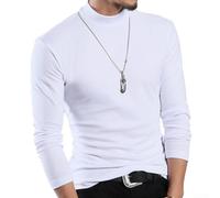 Lässiges Herren-T-Shirt mit langen Ärmeln und Thermo-Design für warme Kleidung (XL Weiß)