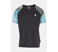 T-Shirt JUST RHYSE "Just Rhyse Port Salerno T-Shirt", Damen, Gr. 3XL, schwarz, grün, 80% Baumwolle, 20% Polyester, mehrfarbig, skinny fit, Rundhals, Shirts T-Shirt (91600316-XXXL) schwarz, grün