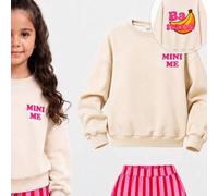 Lässiges Set für Kleine Mädchen mit lockerem Sweatshirt mit Drop-Shoulder und langen Ärmeln & weiten plissierten Jogginghosen