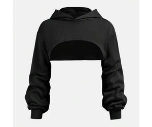 Lässiges, strukturiertes, kurzes Langarm-Sweatshirt für den Alltag im Herbst für Tween-Mädchen