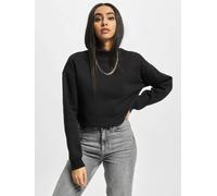 lässiges URBAN CLASSICS Damen Sweatshirt Rippbündchen Fleece 300 g/m² mit Baumwolle Schwarz L