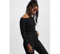 Urban Classics Damen Ladies Off Shoulder Rib Longsleeve T-Shirt, Black, XXL