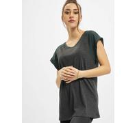 Urban Classics Damen T-Shirt Contrast Raglan Tee, lässig, Regular Fit – charcoal/bottlegreen, 5XL