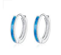 Lafeil 925 Sterling Silber Damen Kleine Creolen Hypoallergen Einfach Himmelblau Opal Ohrringe Mutter Und Frau Schmuck Geschenke