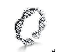 Lafeil DNA Ring Chemie Ring Molekül Ring 925 Silber Offenen Finger Verstellbare Modeschmuck Geburtstag Geschenk