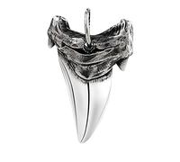 Lafeil Männer Haifischzahn Anhänger 925 Sterling Silber Retro Gothic Halskette Cooler Schmuck,Big Pendant