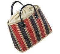 LaFiore24 Einkaufstasche Shopper Henkeltasche Korb Handtasche Allzwecktasche Blau-Rot