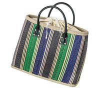 LaFiore24 Einkaufstasche Shopper Henkeltasche Korb Handtasche Allzwecktasche Grün-Schwarz