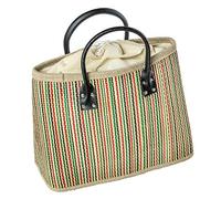 LaFiore24 Einkaufstasche Shopper Henkeltasche Korb Handtasche Allzwecktasche Mehrfarbig Gestreift