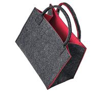 LaFiore24 Hochw. Filztasche Einkaufstasche Filz Shopper Festival Damen Handtasche grau-rot