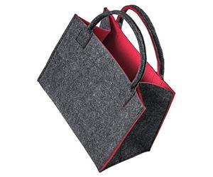 LaFiore24 Hochw. Filztasche Einkaufstasche Filz Shopper Festival Damen Handtasche grau-rot